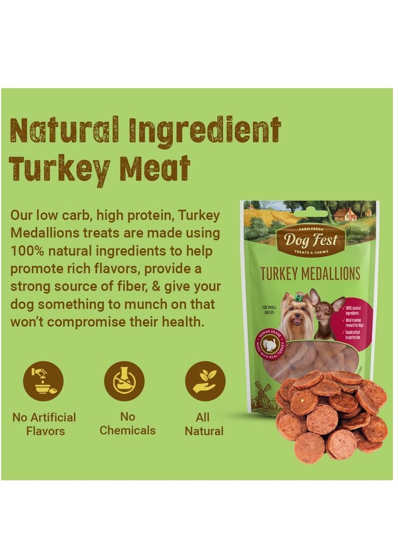 Dog Fest Turkey Medallions Soft Handcrafted For Mini And Small Dogs 3X55g  - Image 2