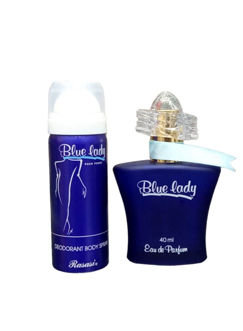 Blue Lady Eau de Parfum 40ml with Deodorant 50ml - Image 1