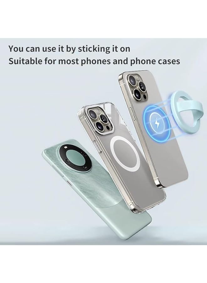 Green Tiger DEXO Silicone Magnetic Stand Bracket for iPhone and Magsafe Compatible Phones – Liquid Silicone Magsafe Ring Phone Grip Holder, Flexible & Durable Phone Mount, White - Image 2