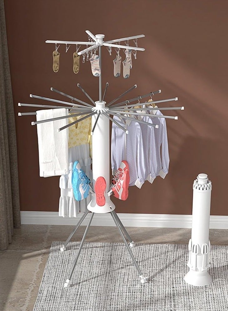 ريبنيو مجفف ملابس، رف تجفيف ملابس قائم بذاته مع حامل ثلاثي القوائم، علاقة ملابس قابلة للطي للاستخدام الداخلي والخارجي، أبيض - Image 5