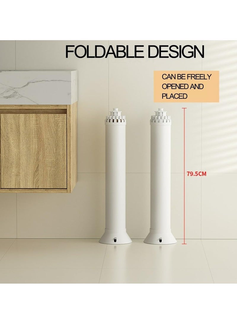 ريبنيو مجفف ملابس، رف تجفيف ملابس قائم بذاته مع حامل ثلاثي القوائم، علاقة ملابس قابلة للطي للاستخدام الداخلي والخارجي، أبيض - Image 3