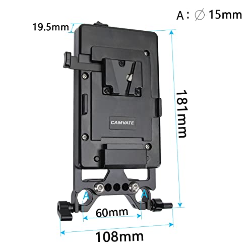 CAMVATE V Lock Mounting Plate Power Supply Splitter with 15mm Rod Clamp - 1524 - Image 2