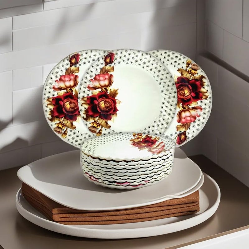 BHOJANWARE مجموعة أطباق نصفية دائرية من بوجان وير - ترقية لمطبخك مع مجموعة من 12 طبق ملون! (الحجم: 8 بوصة/20 سم) - Image 1