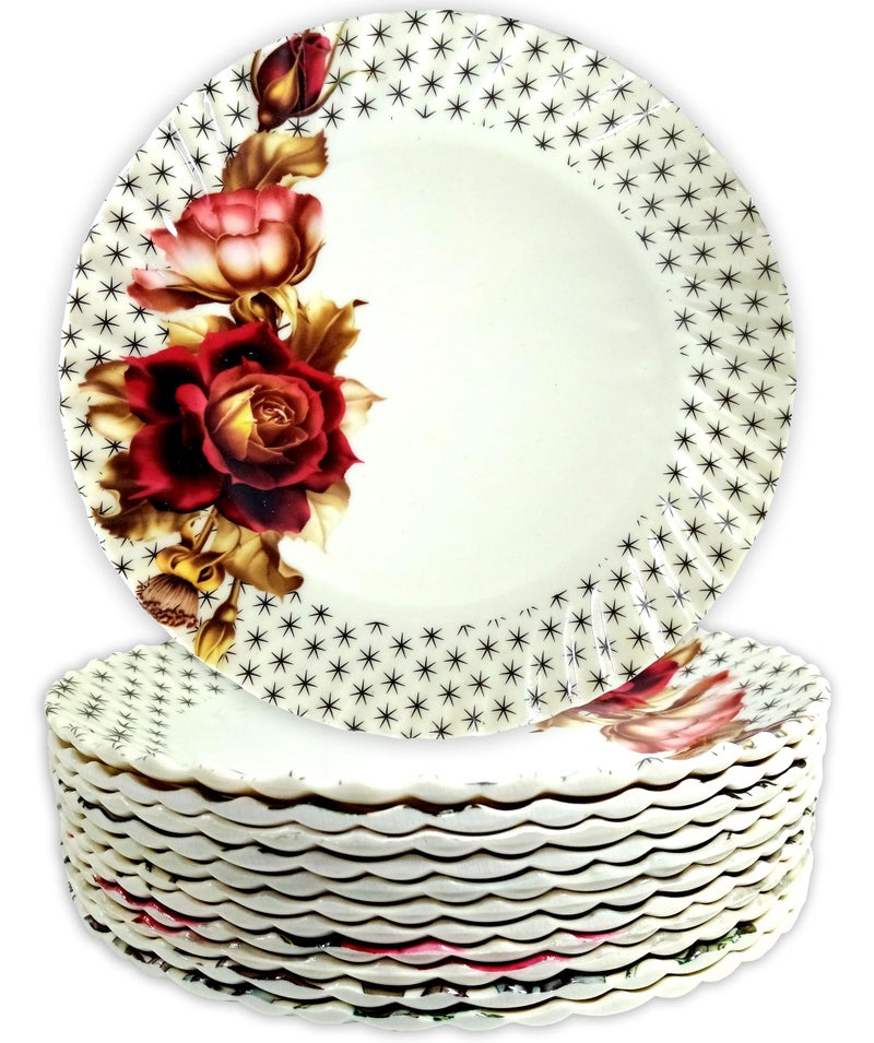 BHOJANWARE مجموعة أطباق نصفية دائرية من بوجان وير - ترقية لمطبخك مع مجموعة من 12 طبق ملون! (الحجم: 8 بوصة/20 سم) - Image 3