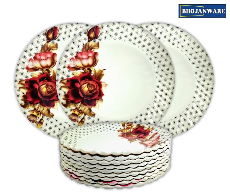 BHOJANWARE مجموعة أطباق نصفية دائرية من بوجان وير - ترقية لمطبخك مع مجموعة من 12 طبق ملون! (الحجم: 8 بوصة/20 سم) - Image 4