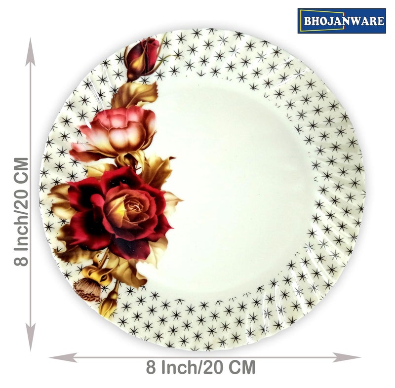 BHOJANWARE مجموعة أطباق نصفية دائرية من بوجان وير - ترقية لمطبخك مع مجموعة من 12 طبق ملون! (الحجم: 8 بوصة/20 سم) - Image 2