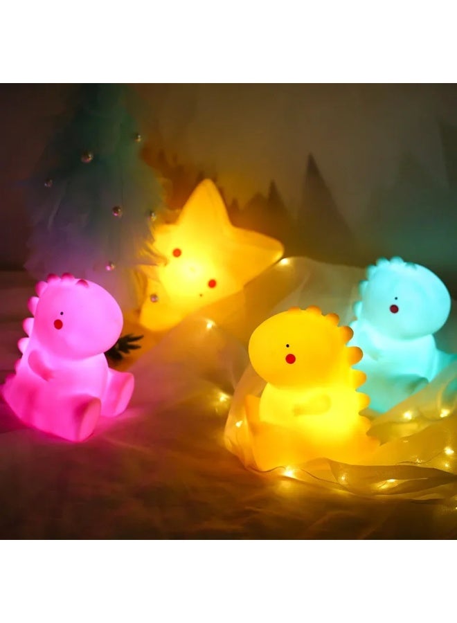 Unicorn Starry Sky Sun Glitter Ice Cream Night Light Children's Room Decor Feeding Little Night Light Luminous Toy-Color:Five-pointed Star (blue) - Image 5