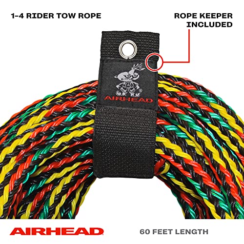 Airhead 1 4 Person Tow Rope for Towable Tubes 60 ft Heavy Duty Boat Towline for Tubing UV Resistant 16 Strand Polypropylene with Rope Keeper 4100 lb Break Strength - Image 3