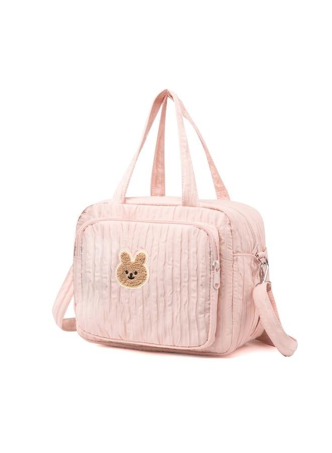 Baby Diaper Bag Tote, Mommy Bag Cute Diaper Bags Crossbody Baby Bags for Girl -pink-Diaper Bag for Moms, Fashionable Baby Organiser Case Pouch with Adjustable Stra  - Image 2