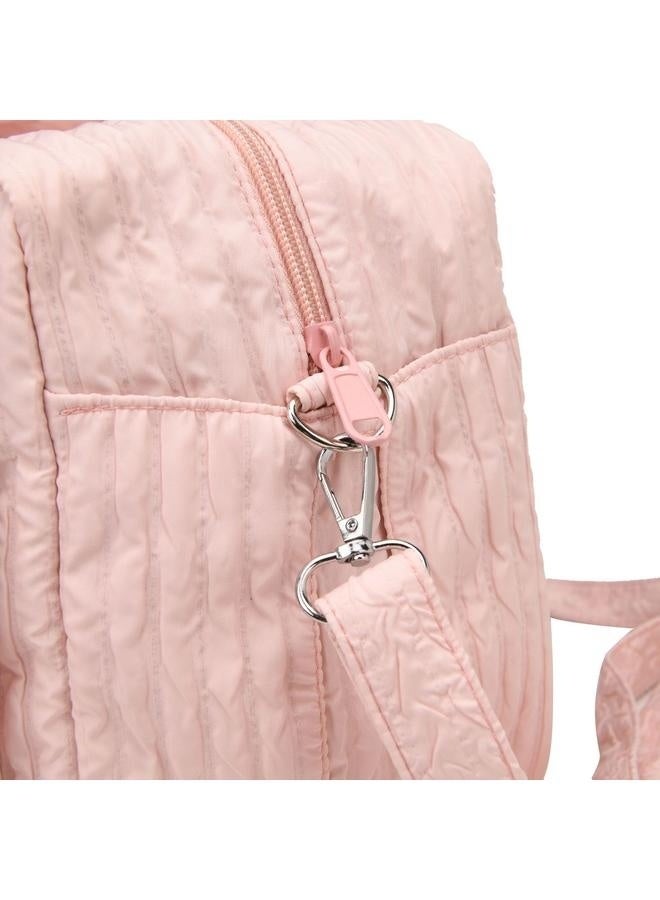Baby Diaper Bag Tote, Mommy Bag Cute Diaper Bags Crossbody Baby Bags for Girl -pink-Diaper Bag for Moms, Fashionable Baby Organiser Case Pouch with Adjustable Stra  - Image 5