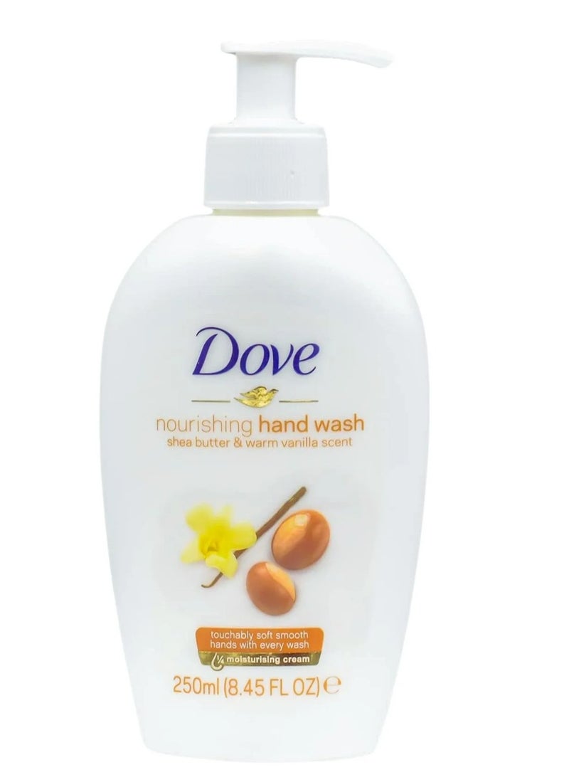دوف غسول اليدين المغذي بزبدة الشيا مع مضخة رائحة الفانيليا الدافئة 250 مل