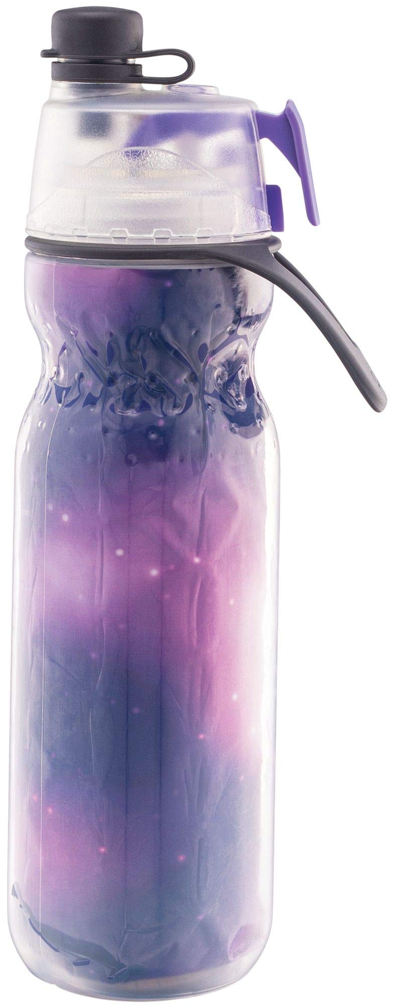 O2COOL Mist 'N Sip Misting Water Bottle 2-in-1 Mist And Sip Function With No Leak Pull Top Spout Reusable Sports Water Bottle - 20 oz (Celestial Purple) - Image 3
