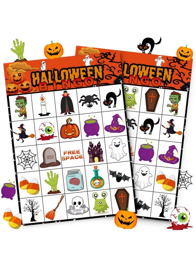 jollylife 40 Players Halloween Bingo Game Cards Hallowmas Goodie Bags Stuffers Gifts For Kids Holiday Activity Party Supplies Favors  - Image 1