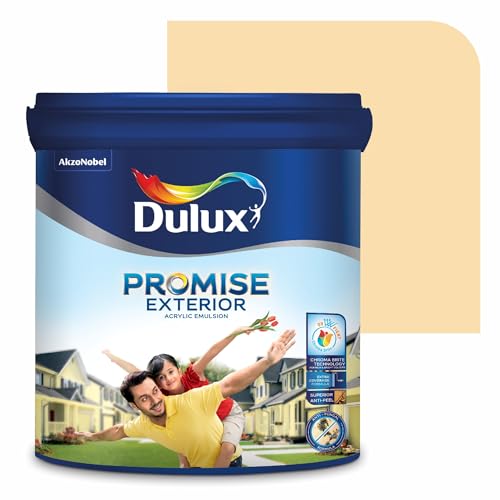 Dulux Promise Exterior Emulsion Paint (1L, Uplifting)Ideal for exterior wall paint, smooth finish, anti-peel & anti-crack, perfect for dry to moderate climates, 3-year warranty - Image 1