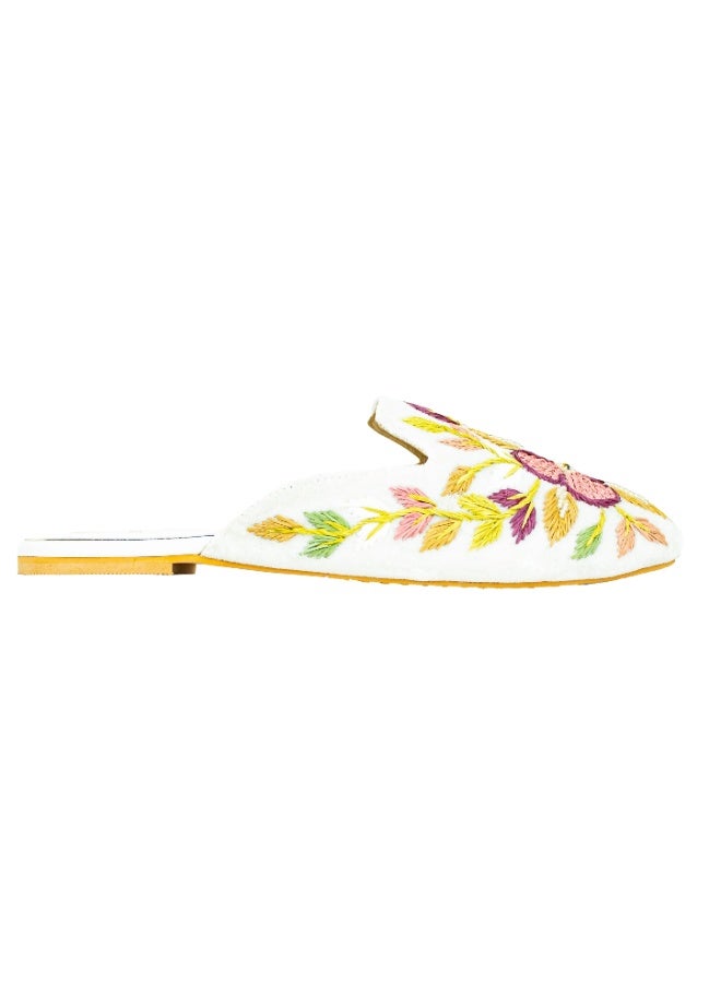 Dollar's Fashion S311F - Women Sandals | Stylish Handcrafted Bantu Flat Slippers for Women | Comfortable Daily Wear Slippers | Lightweight & Non-Slip Casual Footwear (White) - Image 3