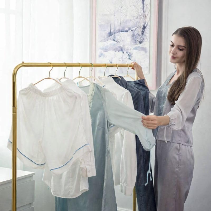 Owme Heavy Duty Metal Garment Rack with Wheels | Portable Clothes Hanging Stand | Rolling Clothing Rack for Bedroom, Laundry & Retail Store | Space Saving Cloth Stand (POLE GOLD, SINGLE STAND) - Image 4