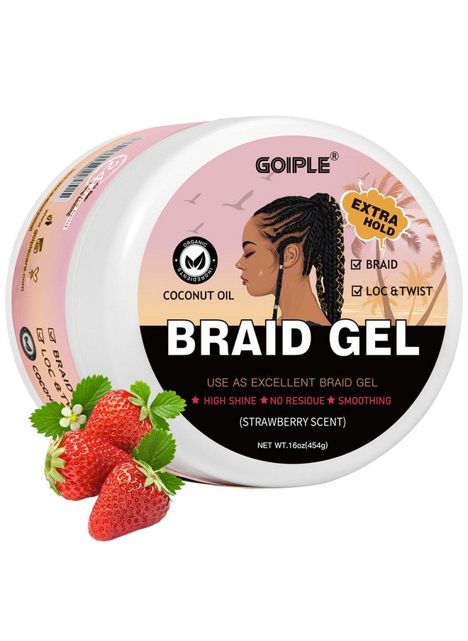 Goiple - 16oz Big Capacity Braid Gel Good for Twist, Locs, Braids, Edge No Flake Extra Hold High Shine Braiding Gel & Edge Control, Loc Gel Long Lasting for Locks, Cornrows Smooths & Tames Frizz - Image 1