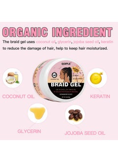 Goiple 16oz Big Capacity Braid Gel Good for Twist, Locs, Braids, Edge No Flake Extra Hold High Shine Braiding Gel & Edge Control, Loc Gel Long Lasting for Locks, Cornrows Smooths & Tames Frizz  - Image 3