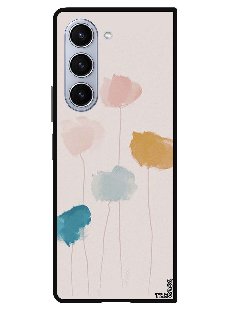 Theodor Protective Case Anti Scratch Shock Proof Bumper Cover For Samsung Galaxy Z Fold 6 Flower Paint - Image 1