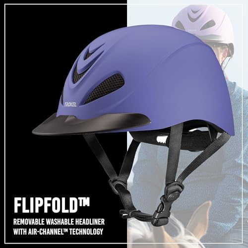 Troxel Liberty Ultralight Horse Riding Helmet, Low-Profile Adjustable Design, Safety Horseback Riding Gear, Small (6-5/8-7), Periwinkle - Image 3