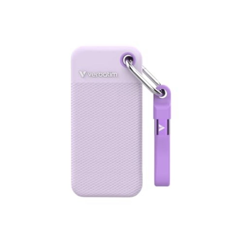 Pocket SSD 1TB External SSD USB 3.2 Gen 2 Up to 1000MB/s Read Write for PC Mac Console, Rubber Cases Included, White Purple - Image 1