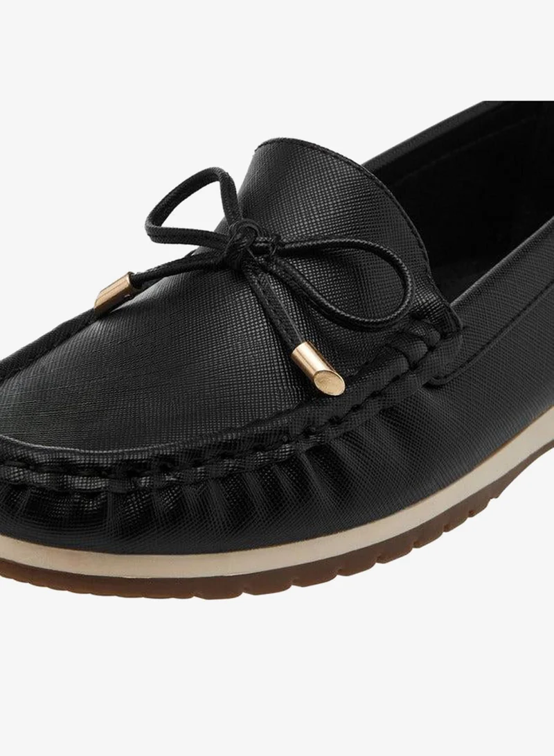Le Confort BLACK Women's Bow Detail Slip-On Moccasins for Women | Best Price UAE