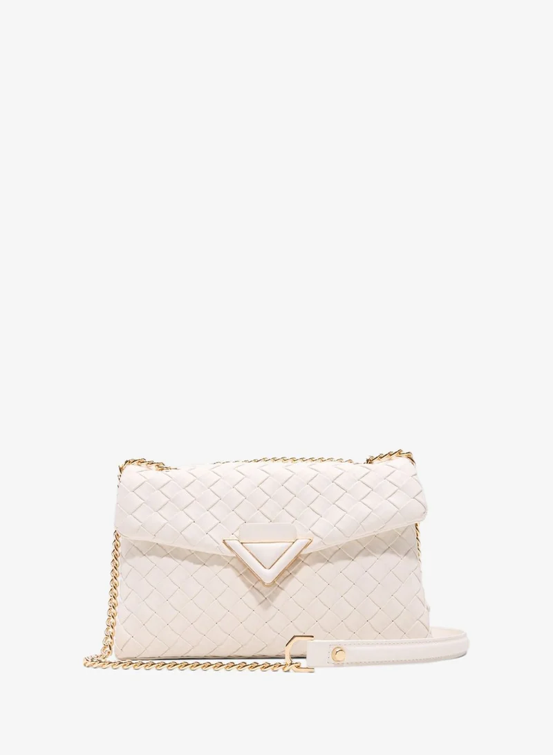 Softwoven Textured Crossbody Bag With Chain Strap