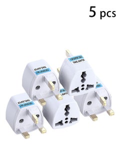 5-in-1 UK Plug Adapter, Universal Travel Adapter, Multi-Function Power Converter for 250V (5 Pack), UK Power Adapter, British Plug Converter