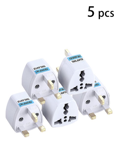 5-in-1 UK Plug Adapter, Universal Travel Adapter, Multi-Function Power Converter for 250V (5 Pack), UK Power Adapter, British Plug Converter