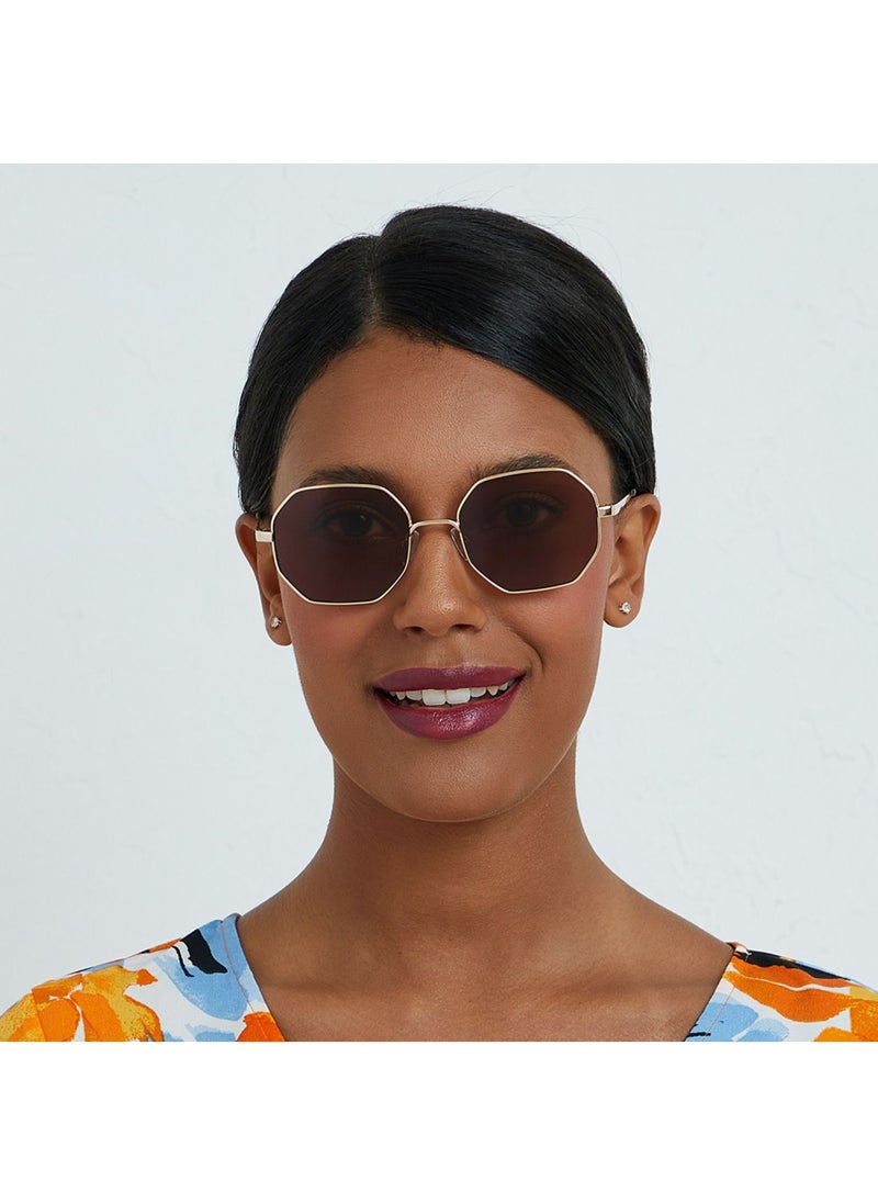 Blackout BlackOut by eyewa Famous Unisex Sunglasses, Gold/Brown  - Image 4