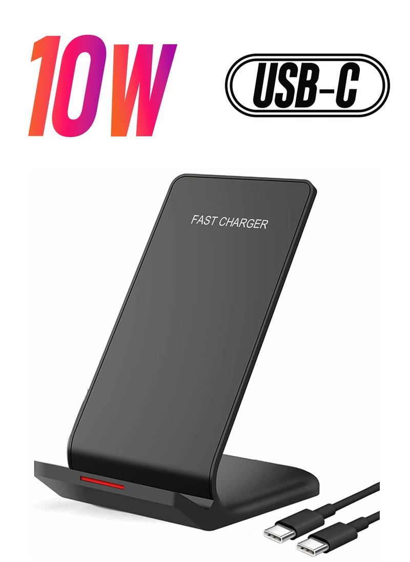 Excefore Fast Wireless Charger, 10W Max PowerWave Stand Upgraded, Qi-Certified, Charging iPhone SE, 11, 11 Pro, Pro Max, XR, Xs XS, X, 8, 8 Plus, Galaxy S20 S10 S9, Note 10 9 (No AC Adapter)  - Image 1