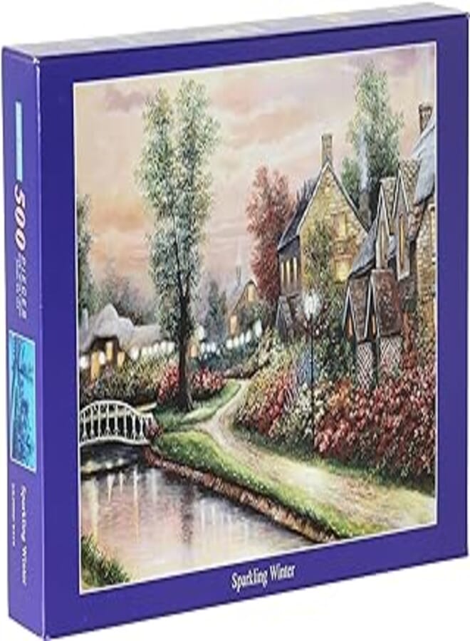 Tomax sparkling winter 500 piece glow-in-the-dark jigsaw puzzle