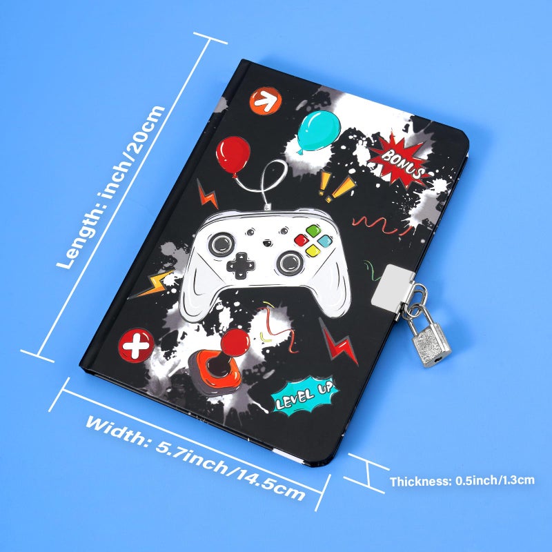WERNNSAI Luminous Game Kids Diary for Boys, Secret Diary with Lock and Keys, Kids Journal Notebook Birthday Christmas Gift for 6 7 8-12 Year Old Boys, School A5 Lined Writing Drawing Notepad - Image 5