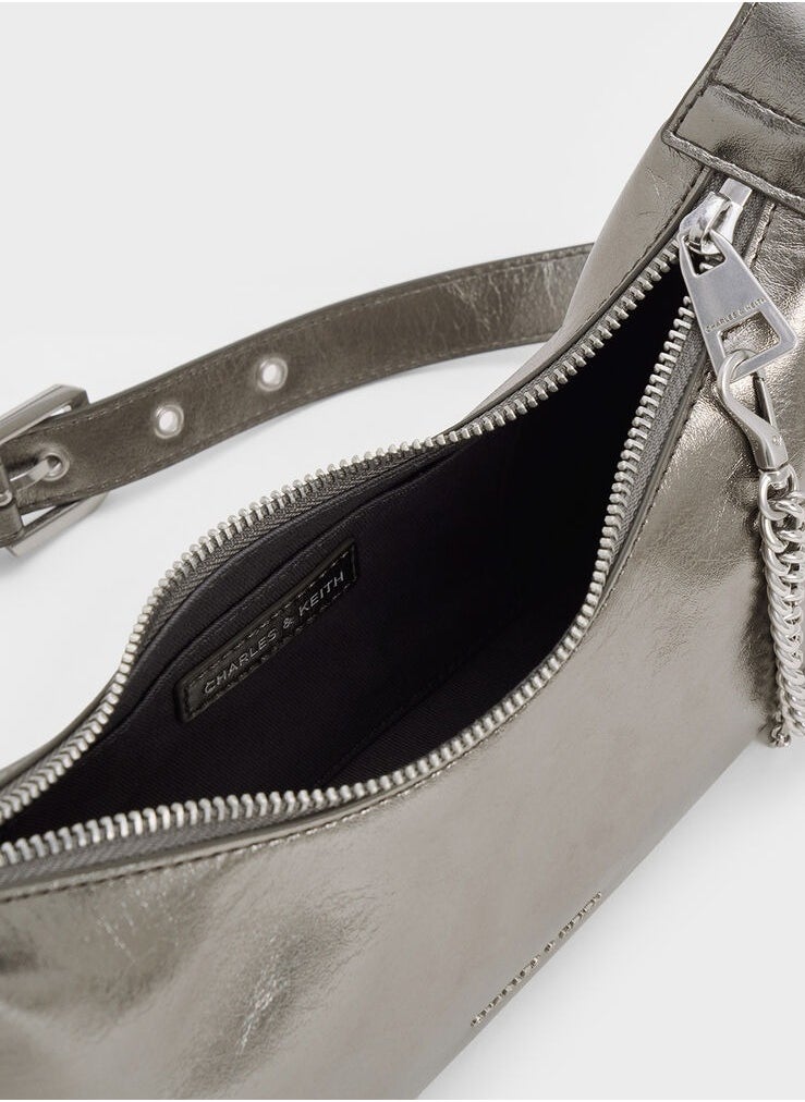 Charles & Keith Atwood Chain Crinkle Hobo Bag  - Image 5
