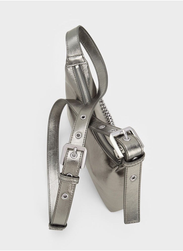 Charles & Keith Atwood Chain Crinkle Hobo Bag  - Image 4