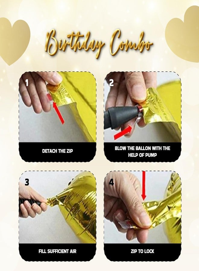 Decofy Black & Golden 24 Pcs Combo Birthday Decoration Set | Happy Birthday Decoration Kit with Balloons Banner & Party Supplies for Celebration Surprise Decoration at Home - Image 5
