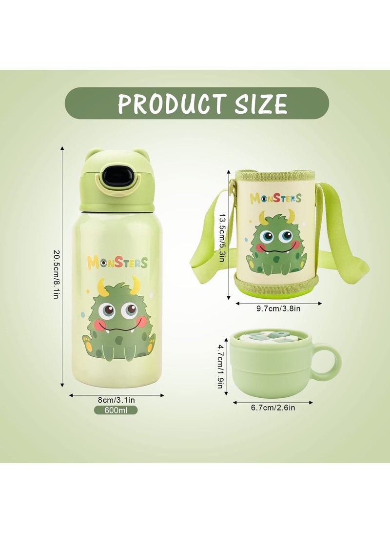 Excefore Water Bottle for Kids Durable Single Wall Insulated Stainless Steel Reusable with Button Flip Lid Leak Proof Design for Outdoor Sports - Image 4