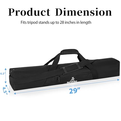 TORIBIO Tripod Carrying Case, 29x4.5x4.5in Heavy Duty Tripod Bag with Shoulder Straps and Handles, Multifunctional Monopod Case for Music Stand, Lights, Speakers, Cameras, Booms, Microphone Stands - Image 2