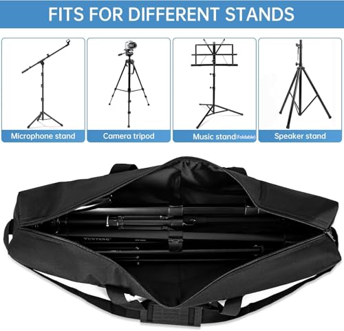 TORIBIO Tripod Carrying Case, 29x4.5x4.5in Heavy Duty Tripod Bag with Shoulder Straps and Handles, Multifunctional Monopod Case for Music Stand, Lights, Speakers, Cameras, Booms, Microphone Stands - Image 3