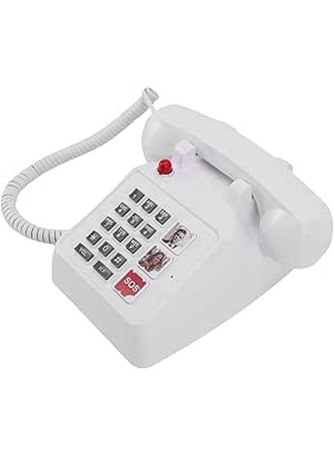 Senior Emergency Phone Big Buttons Adjustable Volume 5 SOS Numbers Red - Image 1