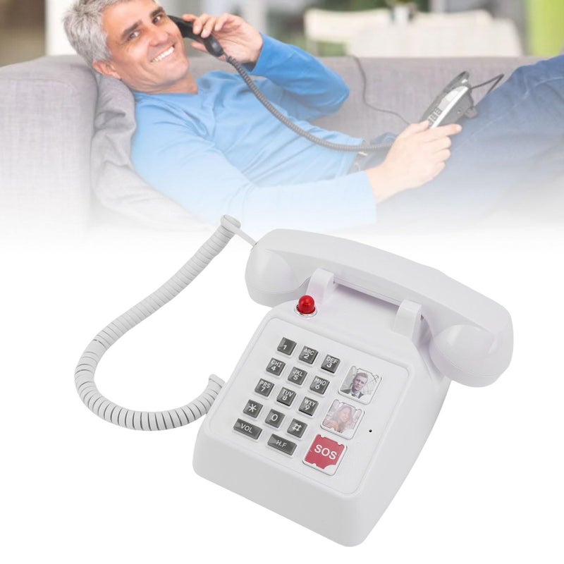 Senior Emergency Phone Big Buttons Adjustable Volume 5 SOS Numbers Red - Image 3