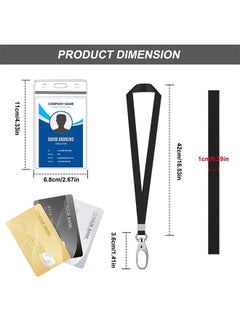 GBQ 3PCS Badge lanyard ID lanyard waterproof card holder brand work card holder lanyard + PVC vertical card ID Card  - Image 2