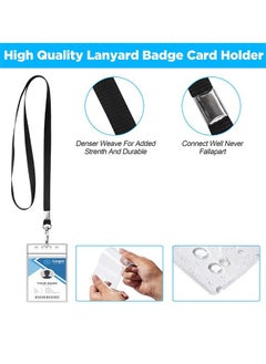 GBQ 3PCS Badge lanyard ID lanyard waterproof card holder brand work card holder lanyard + PVC vertical card ID Card  - Image 3