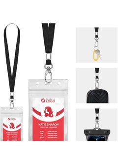 GBQ 3PCS Badge lanyard ID lanyard waterproof card holder brand work card holder lanyard + PVC vertical card ID Card  - Image 4