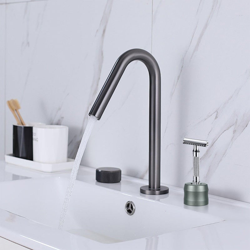 Large Opening Aluminum Alloy Razor Stand Black Holder For Mens Bathroom Storage - Image 5