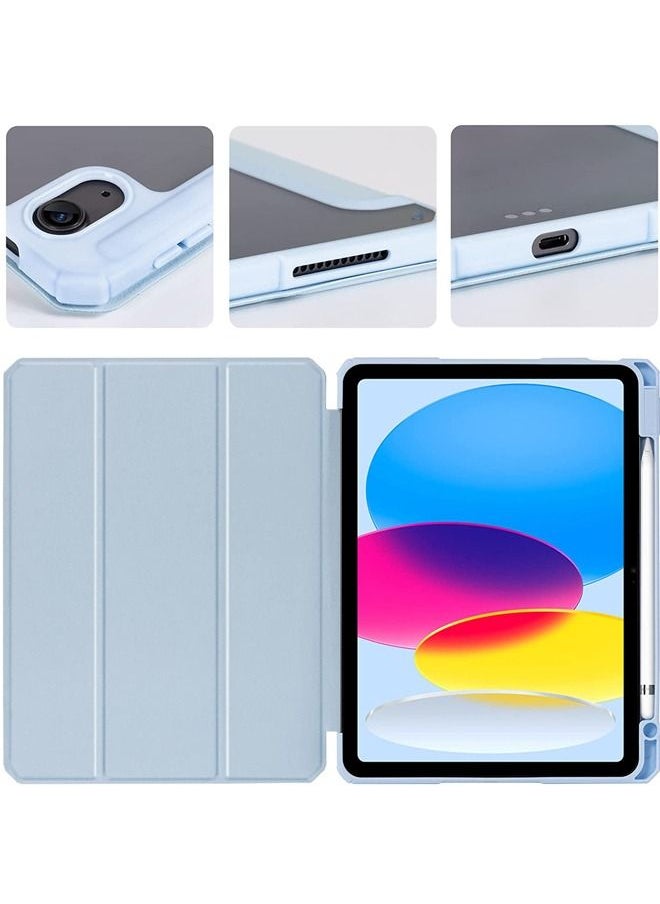 Rock Pow - Case for iPad (A16) 11th 11 inch 2025/iPad 10th 10.9 inch 2022 Clear Transparent Back Shell with Pencil Holder, Auto Sleep/Wake Case Cover for iPad 10th 10.9inch 2022/iPad 11th 11inch 2025 - Image 1