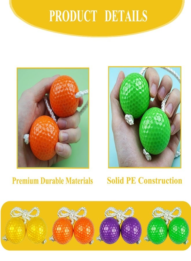 Miokun 12 Pack Ladder Balls Ladder Toss Balls Replacement with Storage Bag for Toss Match (Orange Purple Green Yellow) - Image 4