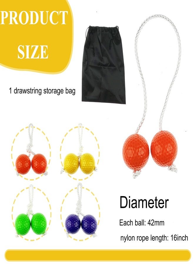 Miokun 12 Pack Ladder Balls Ladder Toss Balls Replacement with Storage Bag for Toss Match (Orange Purple Green Yellow) - Image 2