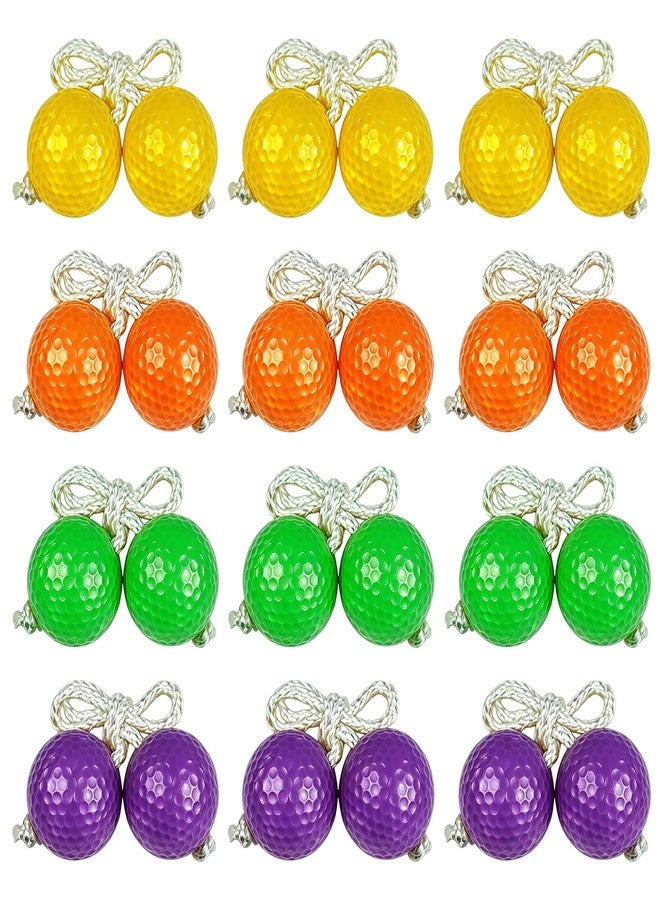 Miokun 12 Pack Ladder Balls Ladder Toss Balls Replacement with Storage Bag for Toss Match (Orange Purple Green Yellow) - Image 1