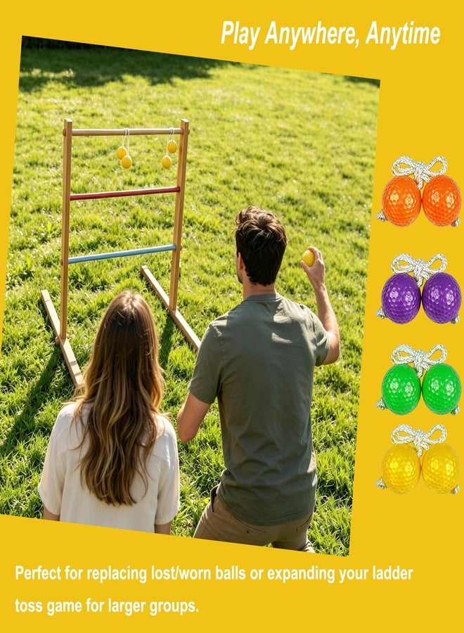 Miokun 12 Pack Ladder Balls Ladder Toss Balls Replacement with Storage Bag for Toss Match (Orange Purple Green Yellow) - Image 5